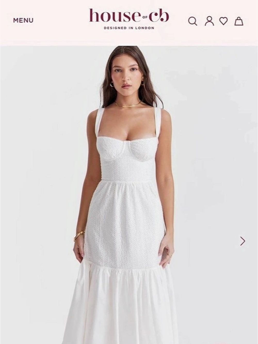 House of CB Tatiana White Maxi Dress